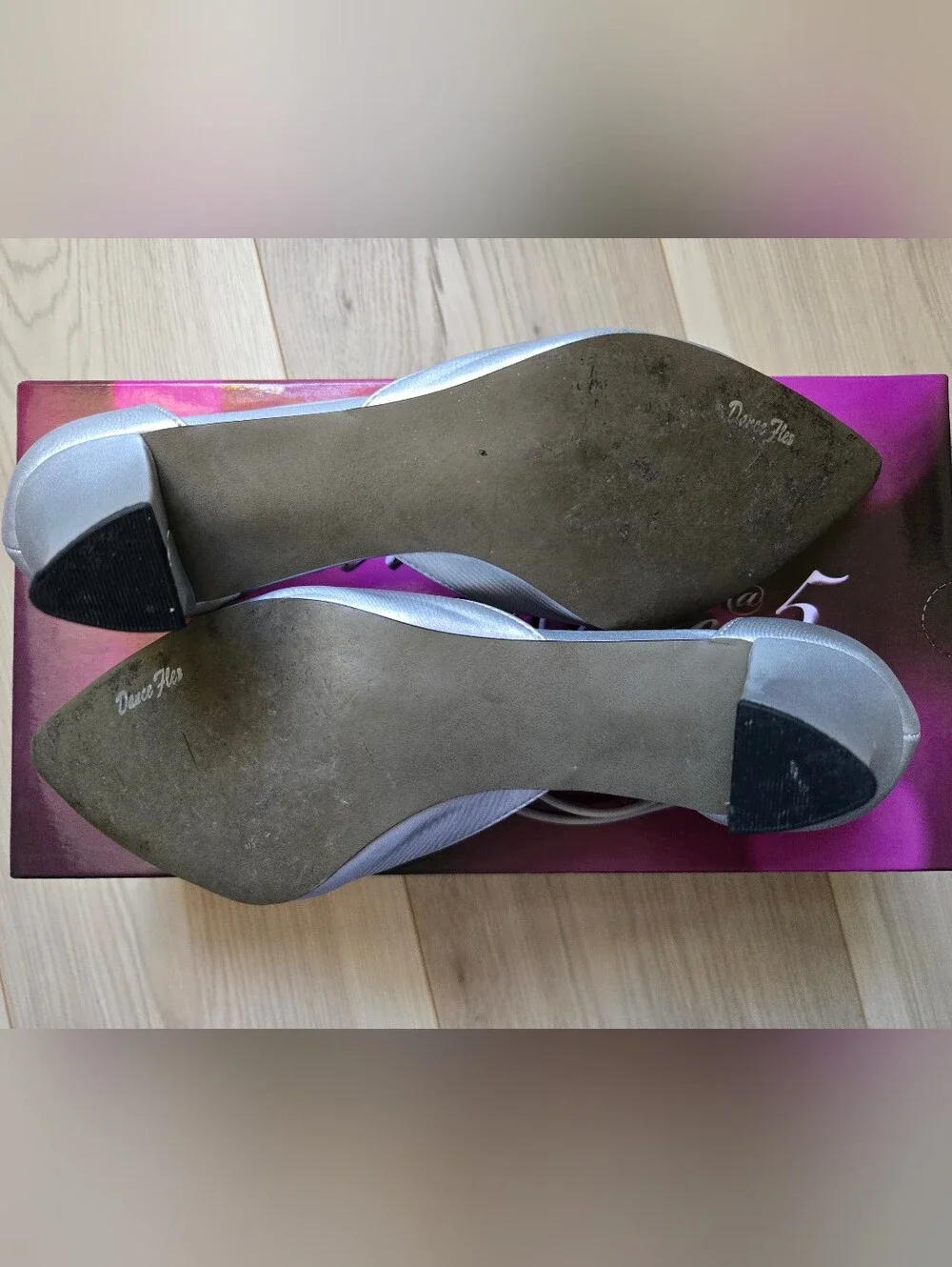 Easy Street Moonlight Silver T-Strap Pumps with Crystal Accent